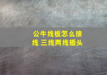 公牛线板怎么接线 三线两线插头